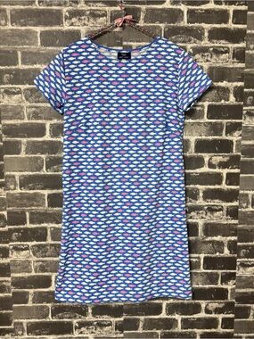 Sailor Sailor Marina dress Blue white pink stripe fish tee shirt